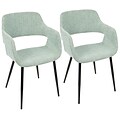 LumiSource Margarite Mid-Century Modern Dining / Accent Chair in Light Green Fabric  (CH-MARG BK+LGN2)