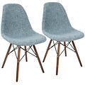 LumiSource Brady Duo Mid-Century Modern Dining / Accent Chair in Grey and Smokey Blue (CH-BRDY GYBU+E2)
