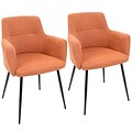 LumiSource Andrew Contemporary Dining / Accent Chair in Orange Fabric (CH-ANDRW BK+O2)