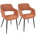 LumiSource Margarite Mid-Century Modern Dining / Accent Chair in Orange Fabric  (CH-MARG BK+O2)