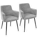 LumiSource Andrew Contemporary Dining / Accent Chair in Grey Fabric  (CH-ANDRW BK+GY2)