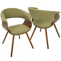 LumiSource Vintage Mod Mid-Century Modern Chair in Walnut and Green (CH-VMO WL+GN)