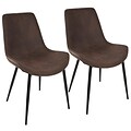 LumiSource Duke Industrial Dining Chair in Black and Espresso (DC-DUKZ BK+E2)