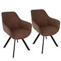 LumiSource Outlaw Industrial Dining / Accent Chair in Brown PU (CH-OUTLW BK+BN2)
