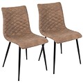 LumiSource Eastwood Industrial Dining Chair in Brown PU (CH-ESTWD BK+BN2)