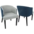 LumiSource Ashland Contemporary Dining / Accent Chair in Light Grey and Blue (DC-ASH E+LGY)