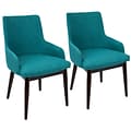 LumiSourceSantiago Mid-Century Modern Dining / Accent Chair Teal Fabric Upholstery (DC-SNTGO WL+TL2)