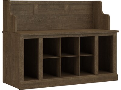 kathy ireland® Home by Bush Furniture Woodland 32 Entryway Bench with 2 Shelves, Ash Brown (WDL006A