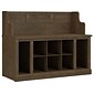 kathy ireland® Home by Bush Furniture Woodland 32" Entryway Bench with 2 Shelves, Ash Brown (WDL006ABR)