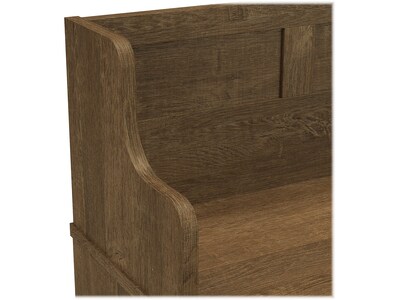 kathy ireland® Home by Bush Furniture Woodland 32" Entryway Bench with 2 Shelves, Ash Brown (WDL006ABR)