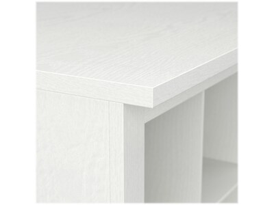 kathy ireland® Home by Bush Furniture Woodland 32" Entryway Bench with 2 Shelves, White Ash (WDL006WAS)