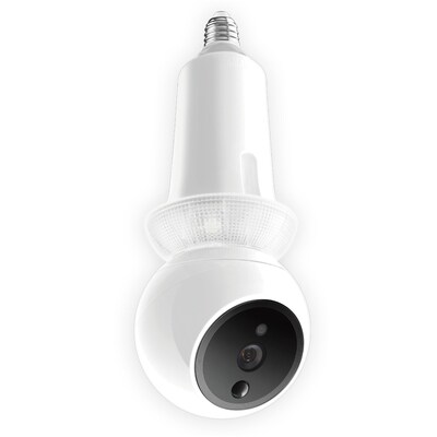 Amaryllo Zeus Biometric Auto-Tracking Light Bulb Indoor Security Camera, White (ACR1501R23WHE26)