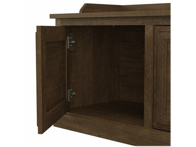Bush Furniture Woodland 40W Hall Tree and Shoe Storage Bench with Doors, Ash Brown (WDL001ABR)