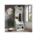Bush Furniture Woodland 24W Hall Tree and Small Shoe Bench with Shelves, White Ash (WDL008WAS)