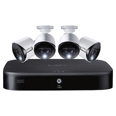 Lorex 4K Ultra HD Analog 8-Channel Security System w/2 TB DVR & Four 4K Ultra HD Bullet Security Cameras, White (D86182T-48DA-E)