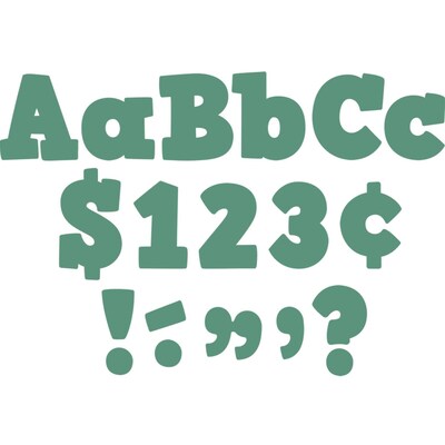 Teacher Created Resources 4" Bold Block Letters Combo Pack, Eucalyptus Green, 230 Characters/Pack, 3 Packs (TCR8693-3)