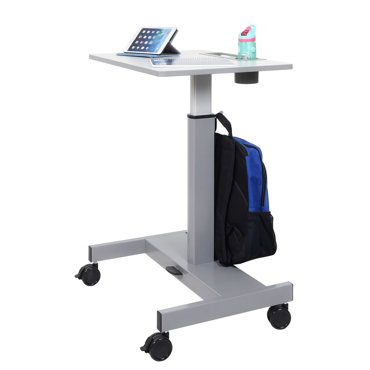 Luxor Adjustable Gray Steel Student Desk 29-43.5H (STUDENT-P)