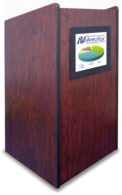 Amplivox 47H Visionary Lectern with Built-in LCD Screen, Mahogany Finish (SN3265-MH)
