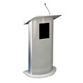 Amplivox 49H Contemporary Curved Panel Lectern, Gray Granite with Sound (SS3125)