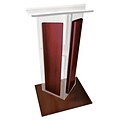 Amplivox 48H Clear V Style Acrylic with Cherry/Mahogany Sides and Floor Panel Lectern, Clear Finish (SN355004)
