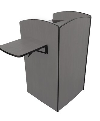 Amplivox 45H Flash Podium with Viewport, Gray Finish (SN3620-GY)