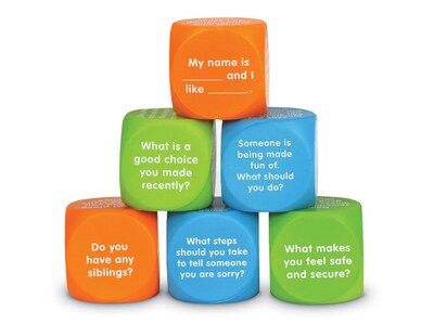 Learning Resources Let's Talk! Cubes, Assorted Colors, 6/Pack (LER6369)