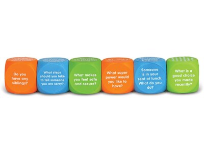 Learning Resources Let's Talk! Cubes, Assorted Colors, 6/Pack (LER6369)