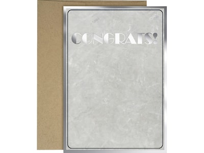 Great Papers! Congratulations Card with Envelope, 6.75 x 4.75, Marble/Silver, 3/Pack (2020142)