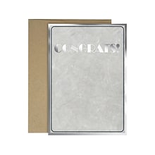 Great Papers! Congratulations Card with Envelope, 6.75 x 4.75, Marble/Silver, 3/Pack (2020142)