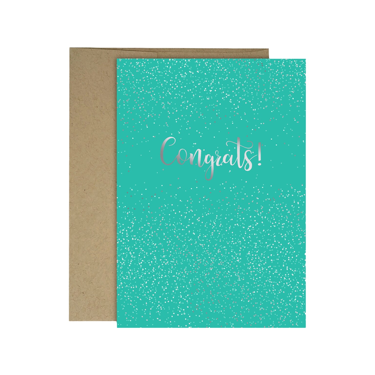 Great Papers! Congratulations Card with Envelope, 6.75 x 4.75, Sparkle Confetti/Silver, 3/Pack (2020143)