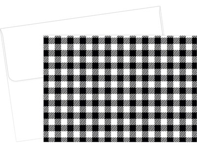 Great Papers! Black and White Buffalo Plaid Smooth Personal Notecard, 50/Pack (2020152)