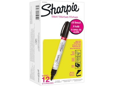 Sharpie Tank Paint Marker, Medium Tip, Black, 12/Pack (2107615)