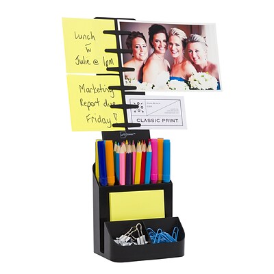 Note Tower 5-Compartment Plastic Pencil Holder, Black (NTR550-1)