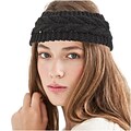 Zodaca Ladies Winter Crochet Knit Knitted Warmer Headband Hairband Headwrap Ear Band - Black