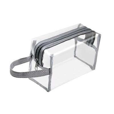 Zodaca Hanging Cosmetic Makeup Clear PVC Travel Wash Bag Holder Organizer Pouch - Gray (2276383)