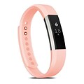 Zodaca For Fitbit Alta, Large L Size TPU Rubber Wristband Replacement Sports Watch Wrist Band Strap w/ Clasp, Pink