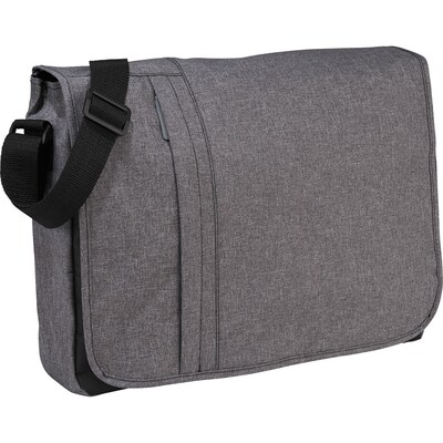 Natico Grey Polyester Canvas Messenger Bag (60-7378)