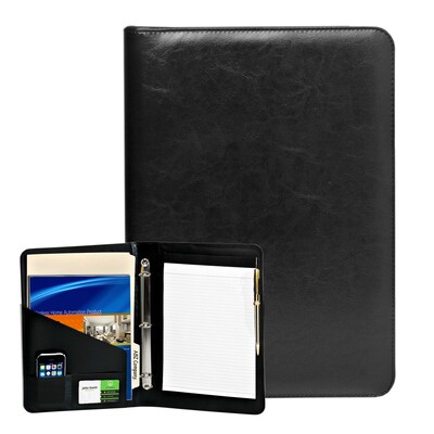 Natico Black Faux Leather Ringbinder Portfolio 14H x 10W (60-PF-41)