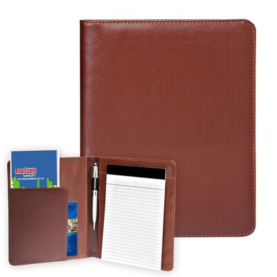 Natico Brown Faux Leather Junior Portfolio  9H x 7.5W (60-PF-35BR)