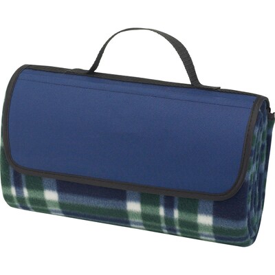 Natico Blue Fleece with PVC Backing Picnic Blanket (60-7700-BL)