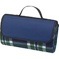 Natico Blue Fleece with PVC Backing Picnic Blanket (60-7700-BL)