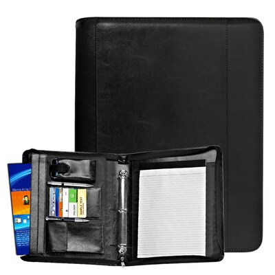 Natico Black Faux Leather Ringbinder Portfolio 13.75H x 11.75W (60-PF-42)