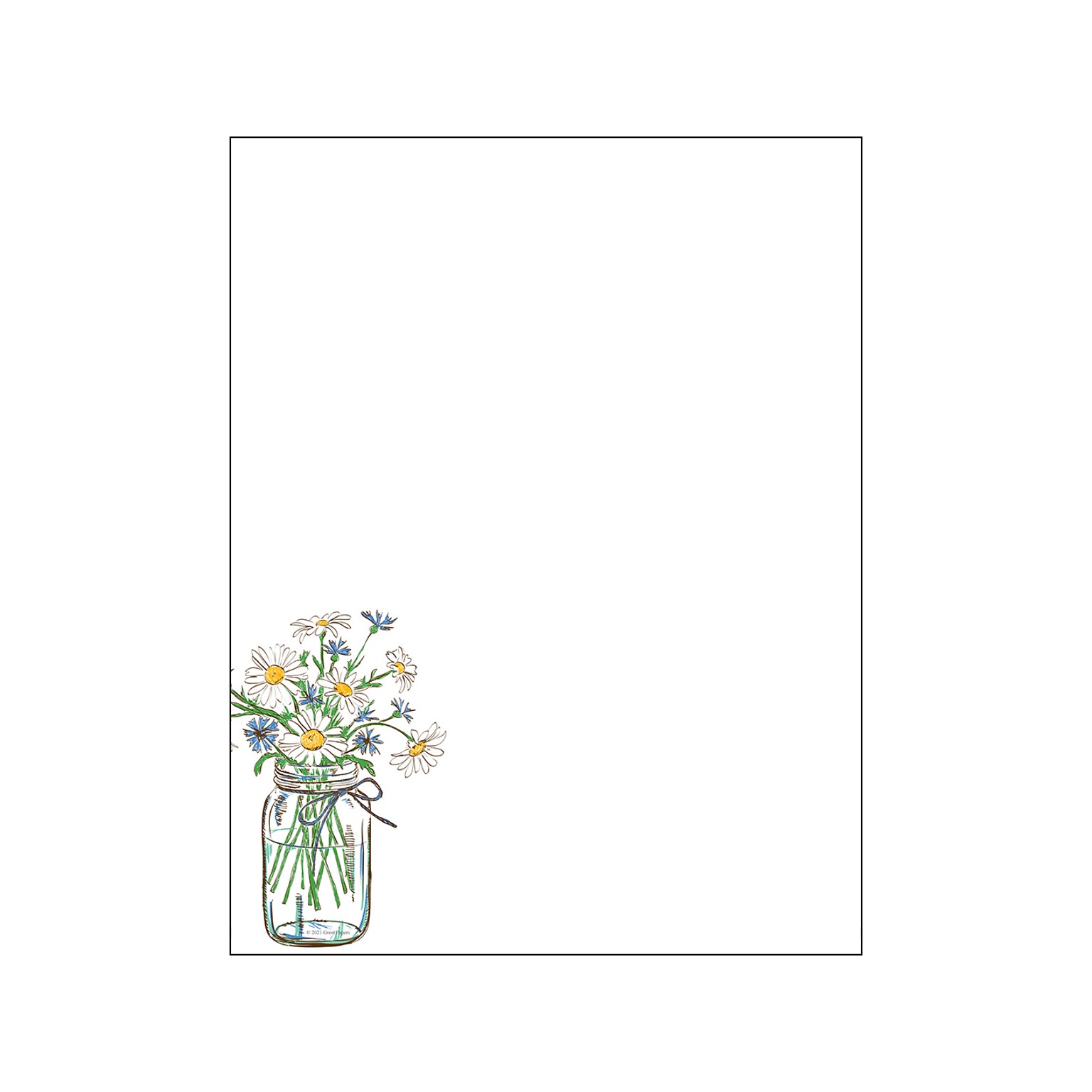 Great Papers! Mason Jar Daisies Everyday Letterhead, White, 80/Pack (2020147)