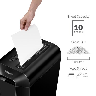 Fellowes Powershred LX65 10-Sheet Cross Cut Personal Paper Shredder (FEL4400301)