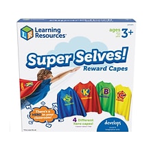 Learning Resources Super Selves! Reward Capes, Blue/Red/Green/Yellow, 4/Pack (LER6371)