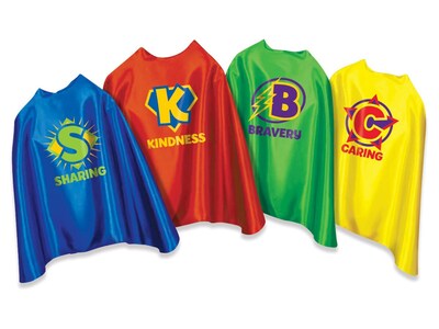 Learning Resources Super Selves! Reward Capes, Blue/Red/Green/Yellow, 4/Pack (LER6371)