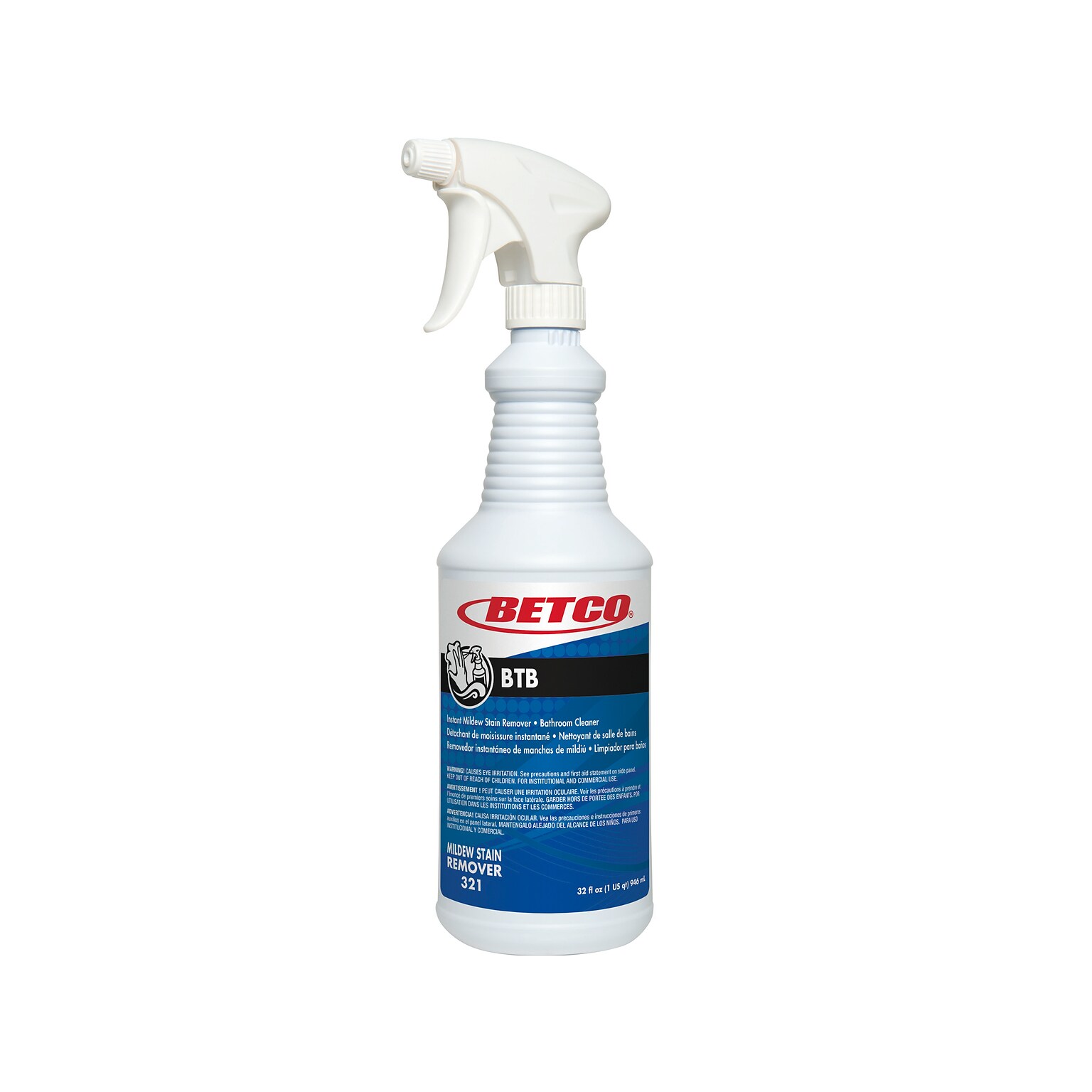 Betco BTB Mildew Stain Remover, Apple Scent, 32 Oz., 12 Bottles/Carton (3211200)