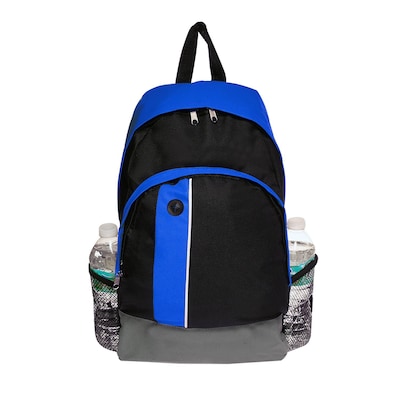 Natico Black and Blue Polyester School Backpack (60-BP-57BL)