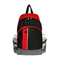 Natico Black and Red Polyester School Backpack (60-BP-57RD)