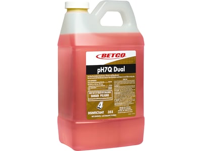 Betco pH7Q Dual Neutral Disinfectant Cleaner, Pleasant Lemon Scent, 67.6 Oz., 4/Carton (3554700)
